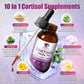 10 in 1  Cortisol Supplement Liquid Drops Hormone Balance 2 Packs, Blueberry Flavor