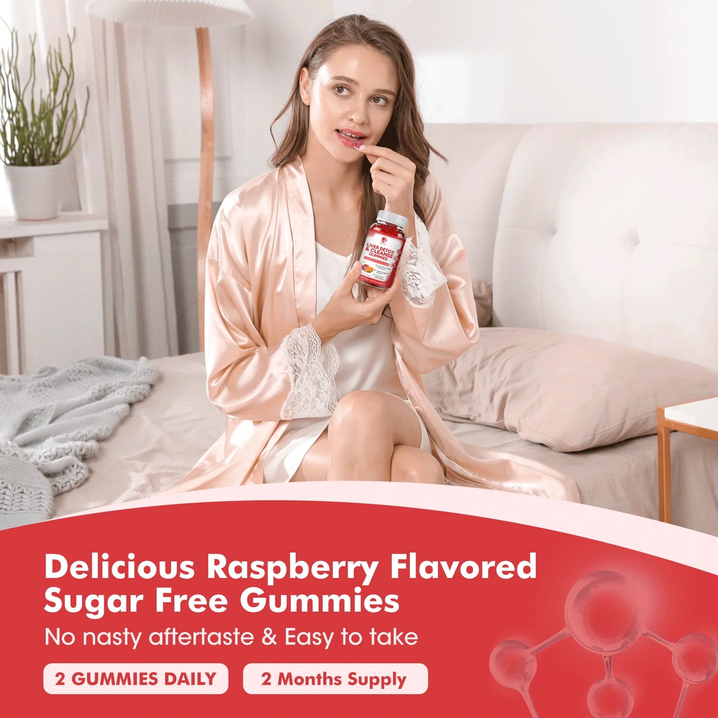 Liver Cleanse Detox & Repair Gummies - 24 Potent Herb w/ 1000mg Milk Thistle Silymarin, Dandelion, Artichoke Extract & Elderberry - No Sugar, Raspberry Flavor -60 Count