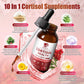 Cortisol Supplement Liquid Drops – 10-in-1 Hormone Balance Support for Women | Stress Relief, Mood & Sleep Support | Fast-Absorbing Cranberry Flavor, 2 FL.OZ