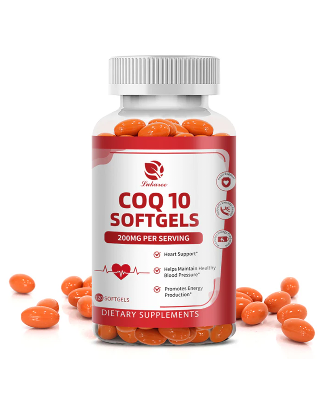 CoQ10 Supplement – Natural Q-SORB Form – 120 Capsules