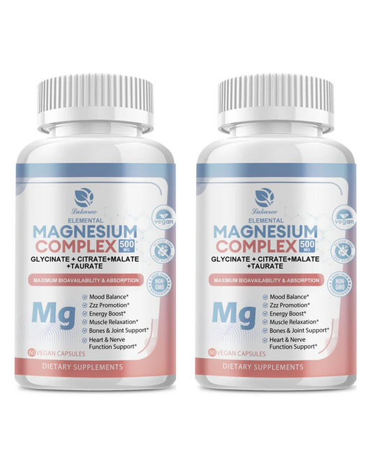Magnesium Complex Supplement – 500mg with 4 Forms & Herbal Blend – 120 Capsules
