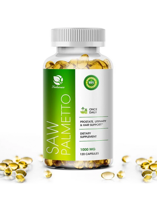 Saw Palmetto Capsules 1000 mg for Prostate Health Extend Puberty Reduce Baldness & Thinning Hair & Regulate Hormone Changes in the Body for Gentlemen Intimate Vitality Capsule