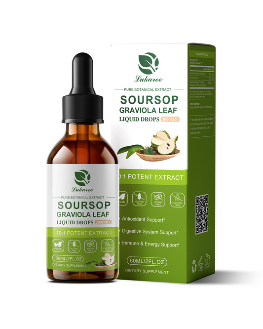 Lukaree Organic High-Potency Soursop Bitters Liquid, 98% Absorption Graviola Fruit & Leaf Extract for Immune Boost, Cell Support, Antioxidant, Digestive (2 Fl Oz)