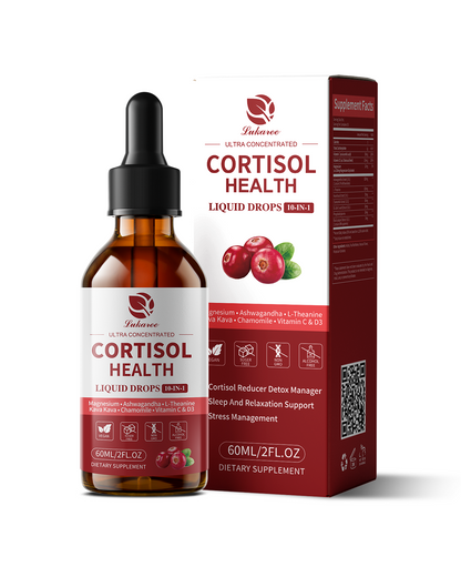 Cortisol Supplement Liquid Drops – 10-in-1 Hormone Balance Support for Women | Stress Relief, Mood & Sleep Support | Fast-Absorbing Cranberry Flavor, 2 FL.OZ