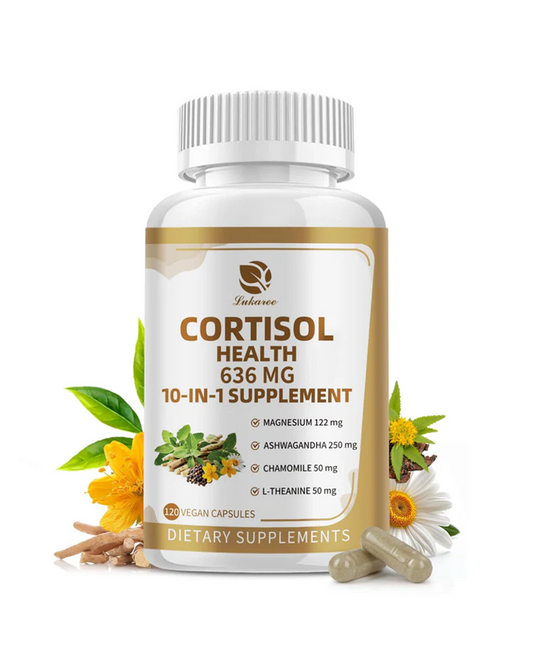 10-in-1 Cortisol Reducer Detox Manager, Cortisol Capsules Vegan Supplement - 120 Ct