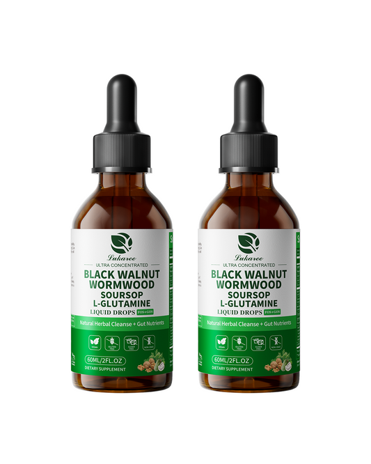 Lukaree Wormwood Black Walnut Clove Tincture – Natural Gut Cleanse Detox for Humans – Support Digestive Health with L-Glutamine Prebiotic Soursop Turmeric, 5X Absorption Vegan Gluten-Free 4 FL.OZ