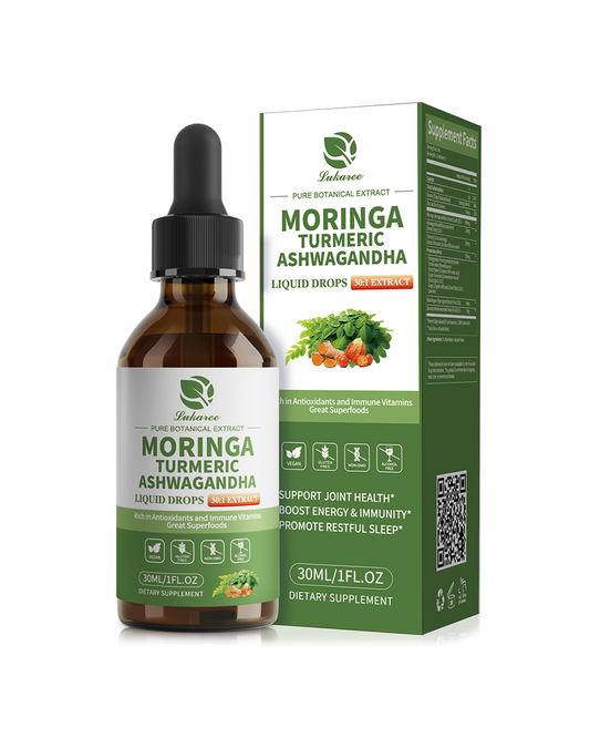 12-in-1 Lipsomal Moringa Leaf Drops with Ashwagandha Turmeric Quercetin, 98% Absorption & 30:1 Pure Moringa Extract for Energy Immune Joint Digestive Support, Vegan Non-GMO Gluten-Free
