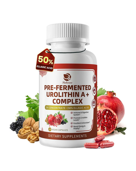 Lukaree Triple-Strength Urolithin A+ Complex – Anti-Aging, Cellular Energy & Gut Support | Plant-Based, 120 Capsules