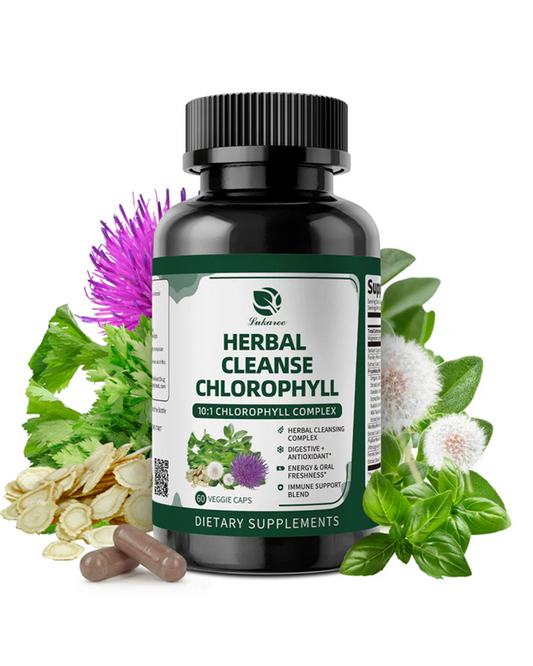 Chlorophyll Herbal Complex Capsules for Detox, Digestion, Gut & Skin Health, Energy & Immune Support-60 CT