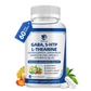 GABA Supplements 750mg with L-Theanine, 5-HTP, Ashwagandha, Lemon Balm, Ginkgo Biloba, Omega-3, GABA Capsules for Sleep, Focus, Mood Support, Cortisol Balance - 60 Day Supply, Melatonin-Free