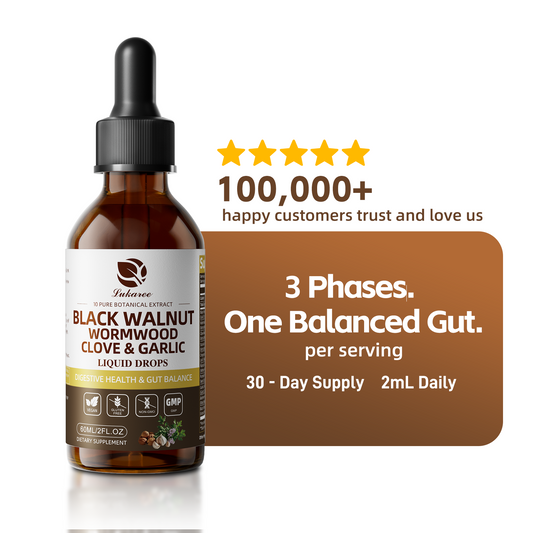 Lukaree Black Walnut Wormwood Tincture with Clove & Garlic – Natural Gut Cleanse & Digestive Support