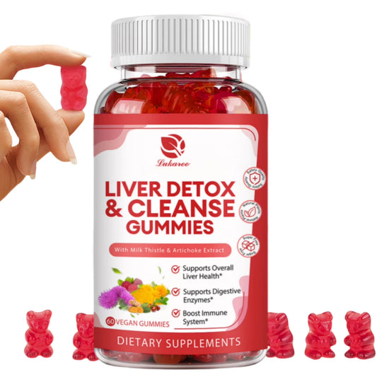 Liver Cleanse Detox & Repair Gummies - 24 Potent Herb w/ 1000mg Milk Thistle Silymarin, Dandelion, Artichoke Extract & Elderberry - No Sugar, Raspberry Flavor -60 Count