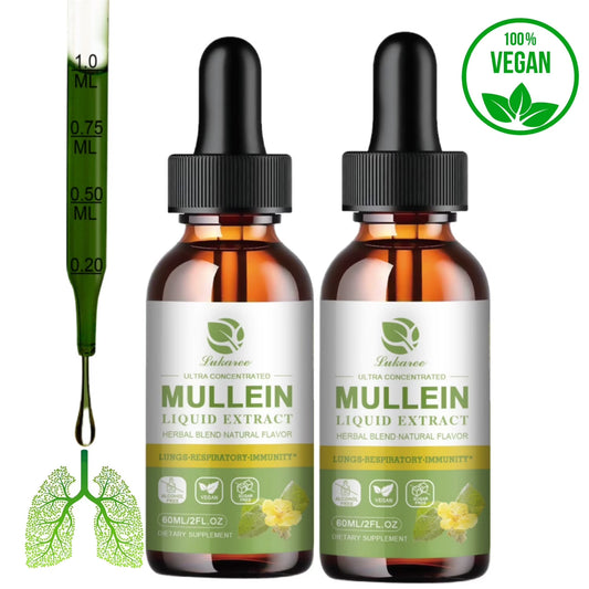 Mullein Drops for Lungs 600,000‬mg, Lung Detox & Cleanse, 16 in 1 Vegan Mullein Leaf Extract Tincture with Chlorophyll, Elderberry, etc, Natural Herbal Supplement for Respiratory, Immune, 60 Servings