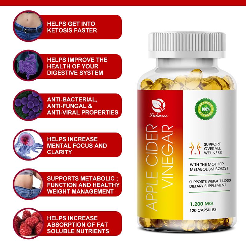 Apple Cider Vinegar Slimming Capsules Natural Digestion Metabolism Weight Support Body Sculpting Capsules