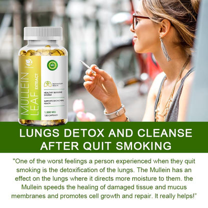 Mullein Leaf Capsules Support Respiratory System Health Lung Cleansing And Detoxification