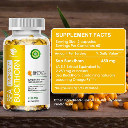 Sea BuckthornCapsules for Anti-aging  Supplementing vitamin C protecting the liver, Relieving Constipation Weight Loss
