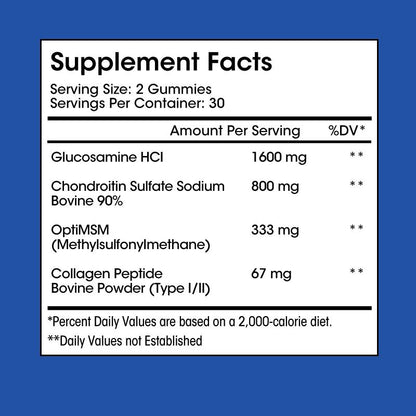 Glucosamine Chondroitin MSM Triple Strength Bones Vitamin Supplements Immune Support Relief Inflammatory Response for Back, Knees, Hands & Antioxidant