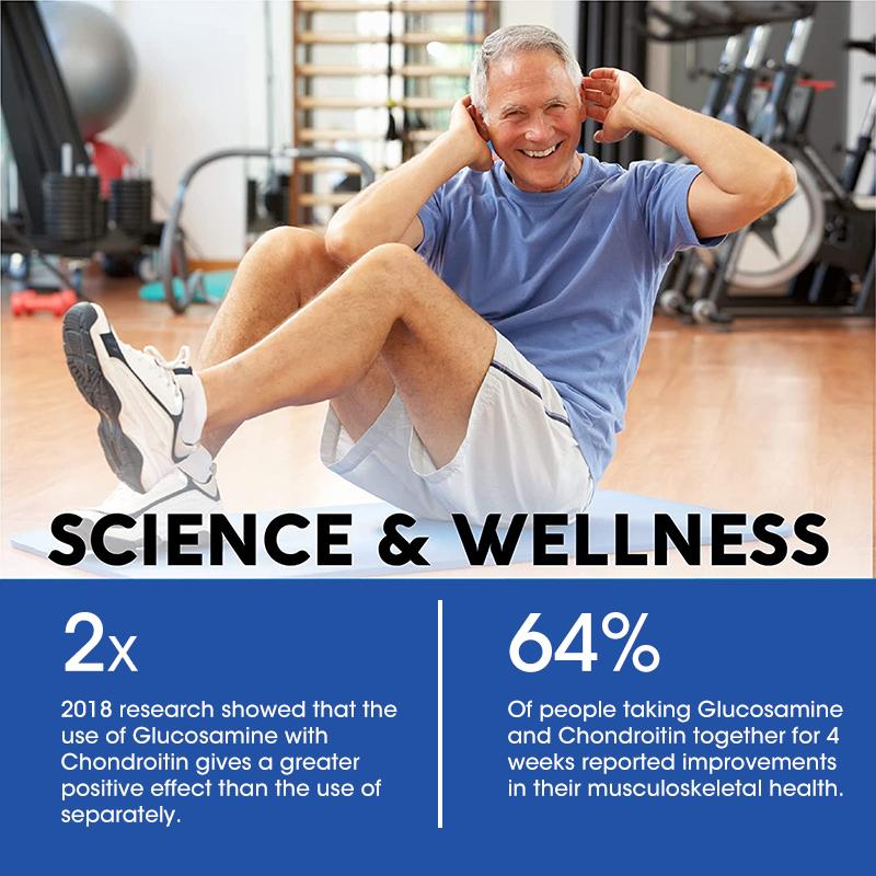 Glucosamine Chondroitin MSM Triple Strength Bones Vitamin Supplements Immune Support Relief Inflammatory Response for Back, Knees, Hands & Antioxidant