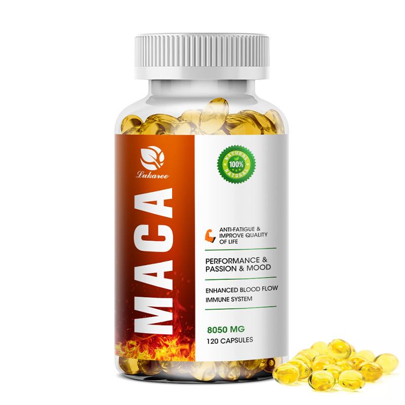 7 in1 Organic Maca Root Powder Capsules with Peruvian Maca Root Extract, Ashwagandha and More Equivalent 8050mg - Natural Energy, For Men and Women, Reproductive Health