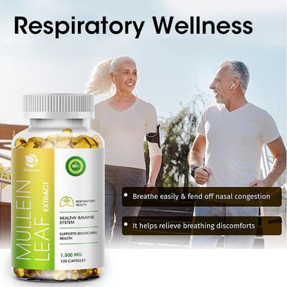 Mullein Leaf Capsules Support Respiratory System Health Lung Cleansing And Detoxification