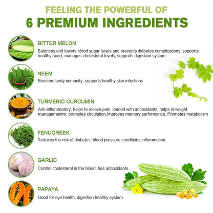 LUKAREE Nature Bitter Melon Extract Capsule Regulate Blood Vessels Lower Blood Sugar Plant-insulin Slimming Help Health