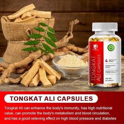 Tongkat Ali Capsule with Maca Root & Saw Palmetto Berry Strength, Energy,Drive, & Reproductive Health for Men and Women