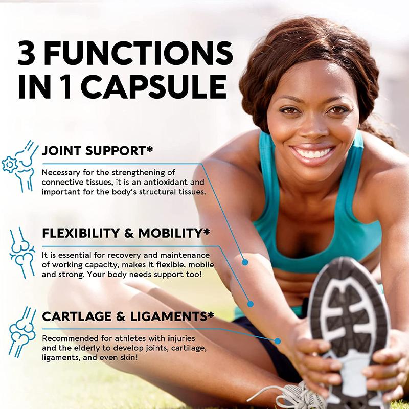 Glucosamine Chondroitin MSM Triple Strength Bones Vitamin Supplements Immune Support Relief Inflammatory Response for Back, Knees, Hands & Antioxidant