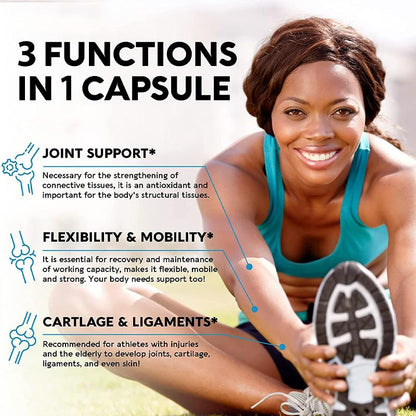 Glucosamine Chondroitin MSM Triple Strength Bones Vitamin Supplements Immune Support Relief Inflammatory Response for Back, Knees, Hands & Antioxidant