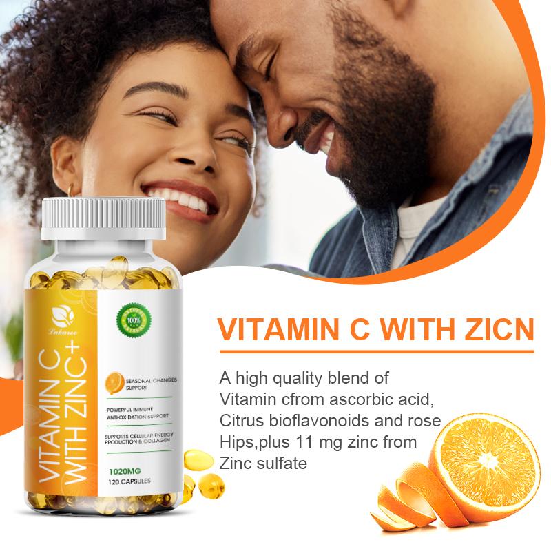 LUKAREE High Dose Extra Strength 1200mg Vitamin C + Zinc Complex for Immune Support Health and Powerful Antioxidant