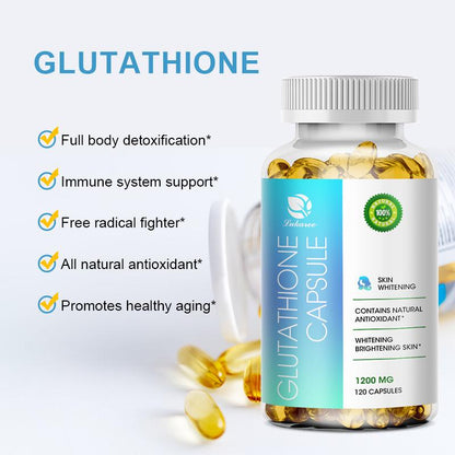 L-Glutathione Original Capsules 1200mg for Anti Aging Skin Whitening lmmune Health Energy, Detox & Liver Support