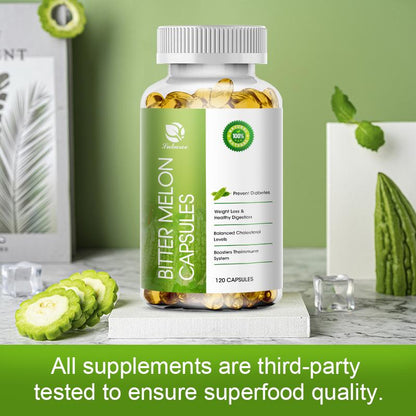 LUKAREE Nature Bitter Melon Extract Capsule Regulate Blood Vessels Lower Blood Sugar Plant-insulin Slimming Help Health