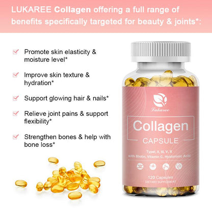 Hydrolyzed Collagen Capsules Support Skin&Joint& Hair & Nails Health Anti-aging Nutritional Supplements For Women