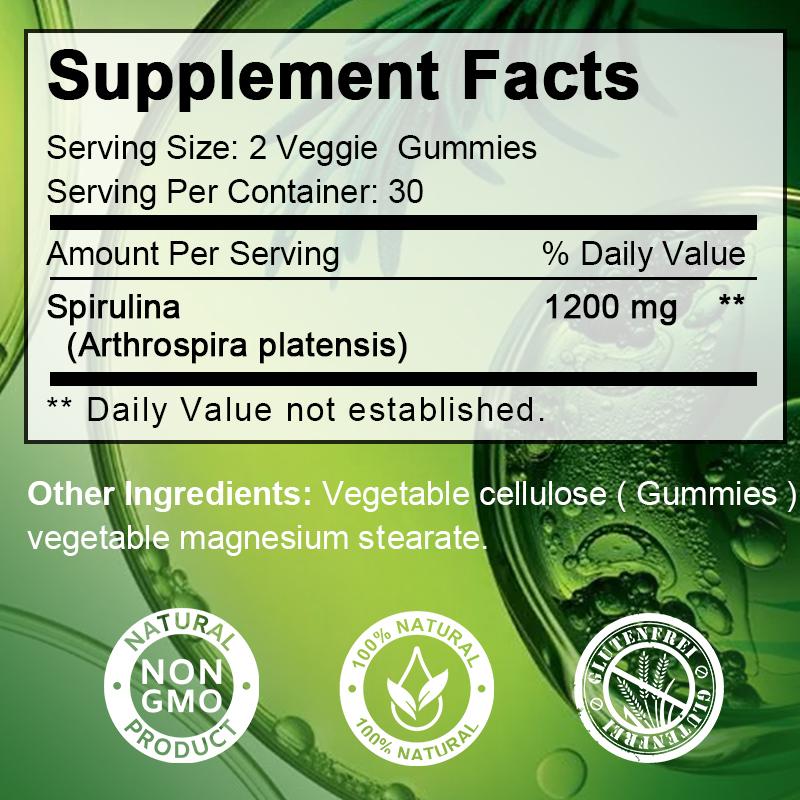 LUKAREE Super Greens Gummies for Energy & Immunity - Increase Energy Weight Loss Aid Spirulina Food Supplements for Adults