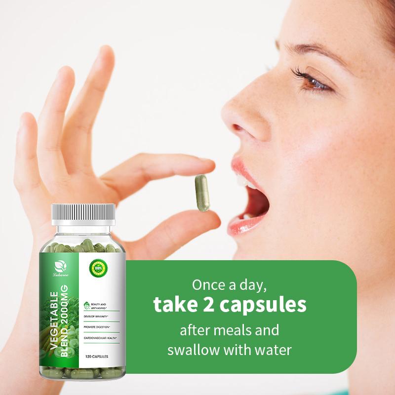 2000mg Organic Vegetable Mixture Pill Vitamin Capsules Supplement Supports