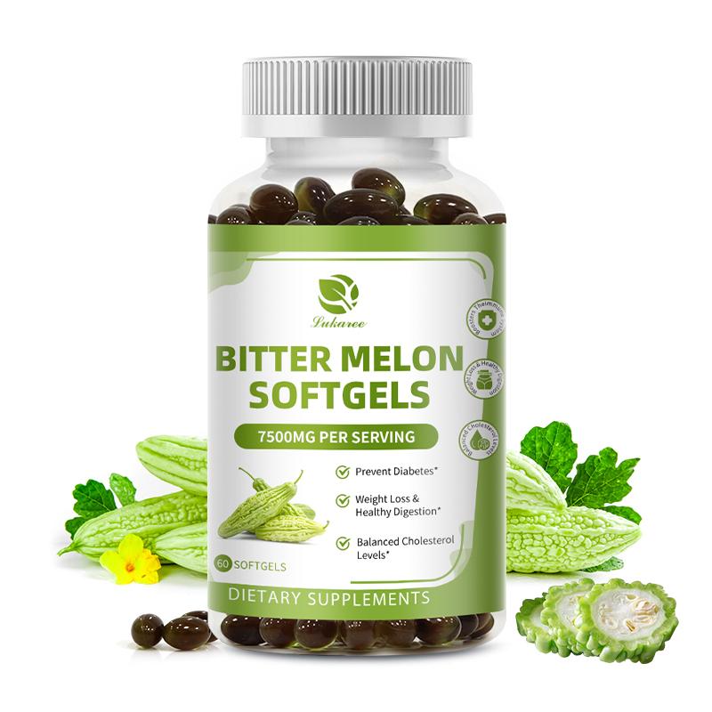 LUKAREE Nature Bitter Melon Extract Capsule Regulate Blood Vessels Lower Blood Sugar Plant-insulin Slimming Help Health