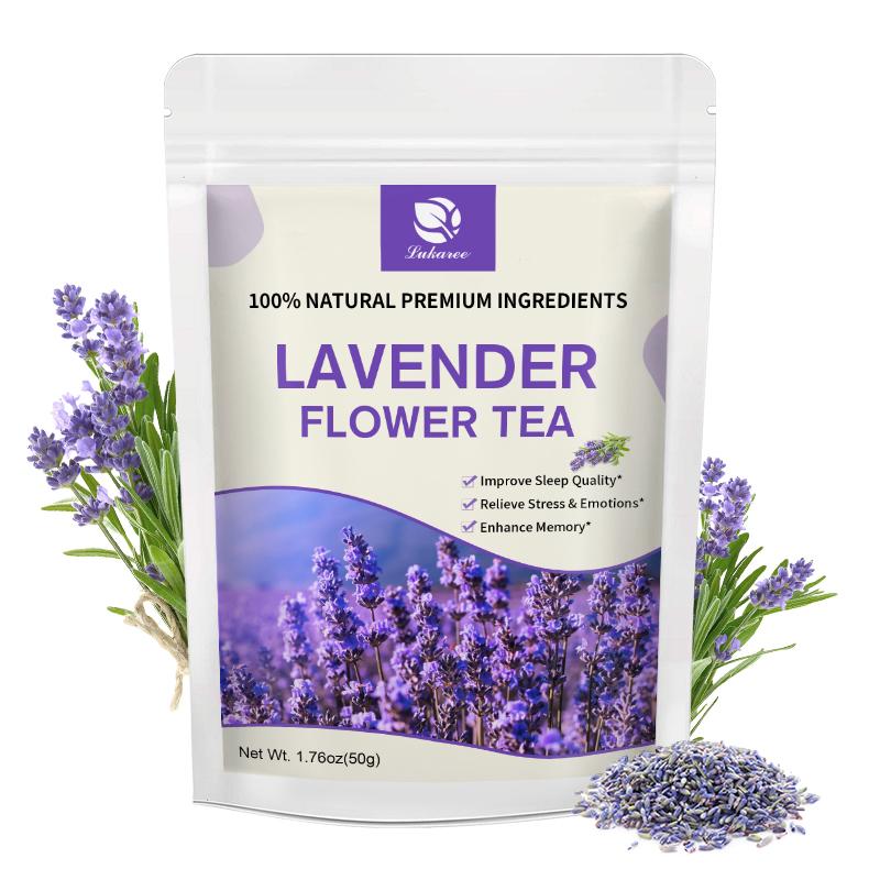 Organic Dried Lavender Flowers Tea Pure Natural Lavender Tea for Improve Sleep Detox Body Gas &amp; Bloating Immune Health Balance Mood Support