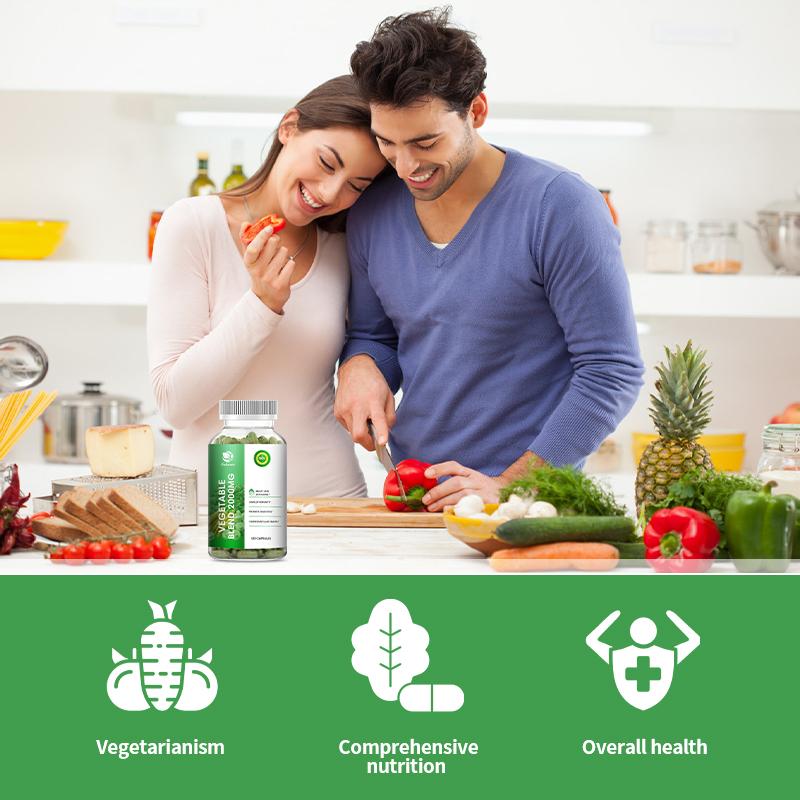 2000mg Organic Vegetable Mixture Pill Vitamin Capsules Supplement Supports