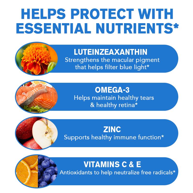 Lutein and Zeaxanthin Eye Health Vitamins | Non-GMO & Gluten Free Supplement