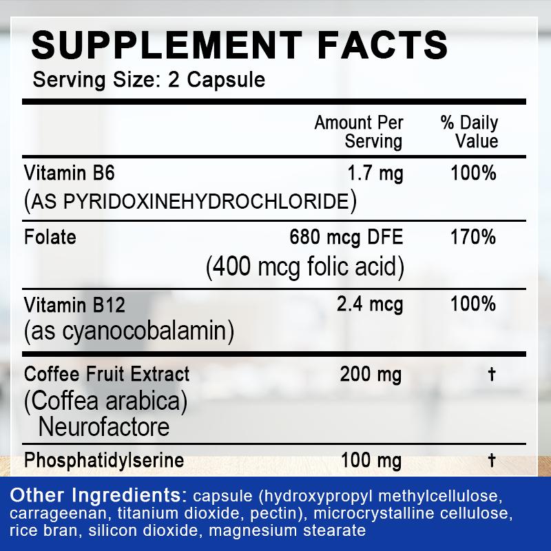 Neuro Brain & Focus 60 Capsules, Healthy Memory Function, Nootropic Supplement