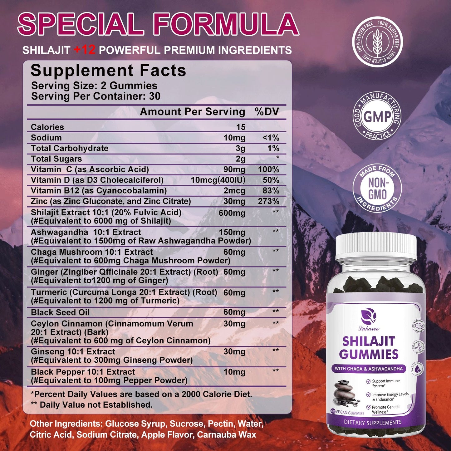 Shilajit Supplement Gummies with Black Seed Oil, Extra Strength Himalayan Resin Pure Organic 13-in-1 Complex Chewables - for Energy, Cognitive & Immunity Support - Shilajit for Men & Women