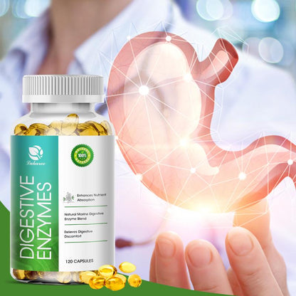 Digestive Enzyme Capsules Prebiotic & Probiotic Supplements Vegetarian Formula Better Digestion & Lactose Absorption