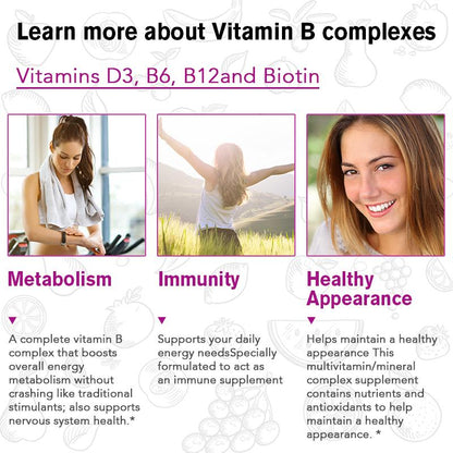 Vitamin B Complex Capsules All B Vitamin Including(B1, B2, B3, B5, B6,B12) for Reduce Stress, Energy and Healthy Immune System Vegan Supports