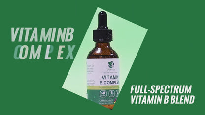 Vitamin B Complex Liquid Drops, Sublingual B Complex Vitamin Supplement for Men, Women, Vegan, Best for Healthy Hair Skin Nails, Include B3, B6, B7, B9, B12, Non-GMO, Gluten Free, 2 Fl Oz